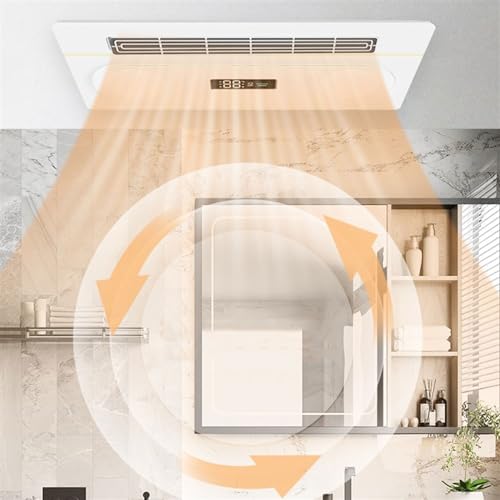 Ventilador extractor de ventilación con luz, calefactor integrado para baño, ventilador potente rectangular de techo miniatura 3