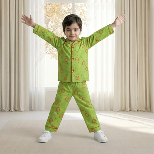 Image of CLAP Kids Cotton Printed Full Sleeves Night Suit