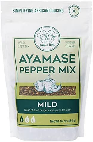 Simi & Temi Ayamase Pepper Mix | Nigerian Stew | No Preservatives| Dried Peppers | 16 oz | Mild