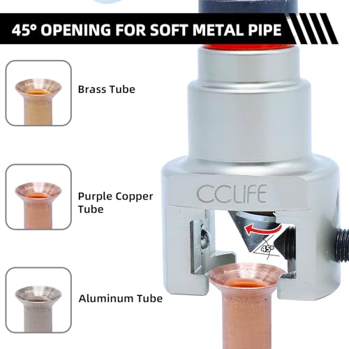 Miniatura 3 de Cclife Abocardador Tubo Herramienta De Abocardado Pulgadas Métricas Abocardadores De Aire Acondicionado Para R407c R410a Con Cortador De Tubos 5-19mm 3 16 -3 4