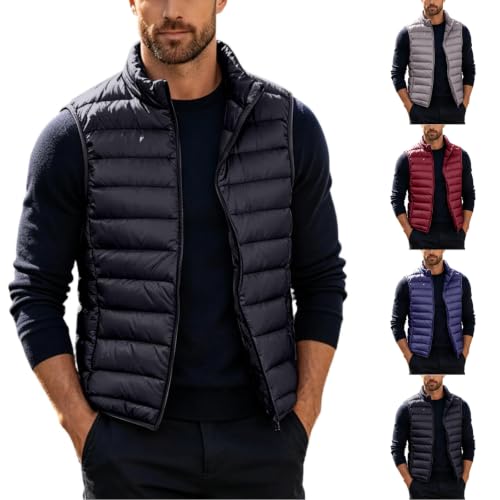 Puffer Vest Men Lightweight Zip Up Down Vest Warm Puffy Sleeveless Jacket - image 1