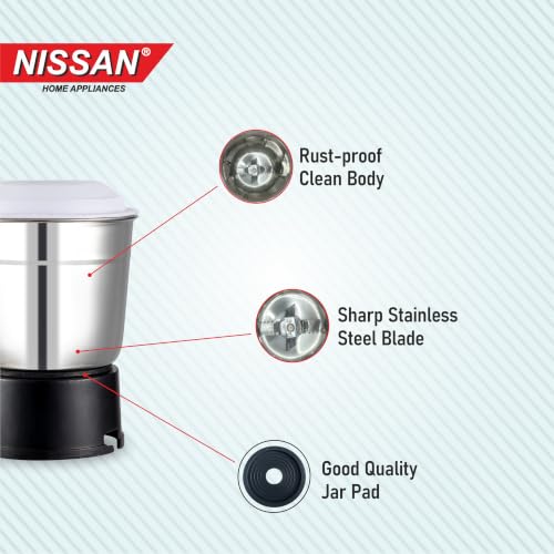 Image of Stainless Steel Juicer Mixer Grinder Jar with 6-Teeth Coupler Compatibility, 800ml