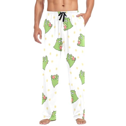 Funny Crocodile Mens Pajama Pants Mens Pj Pants Comfy Cotton Pj Long Pant for Men with Pockets Size S-XXL