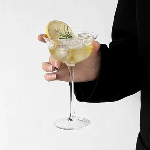 Raineed カクテルグラス シャンパン マティーニグラス デザートグラス 150ml 高脚 バーグラス 家庭用 おしゃれ ホームバー カフェ風 インテリア 透明 カクテル ブランデー 果実酒 マティーニ ハイボール 日本酒 焼酎 アイスクリーム 誕生日