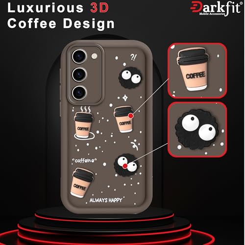 Image of DARKFIT Back Case Cover Compatible for Vivo Y200 5G | Cute Fun Cartoon 3D Ball | Coffee Silicone Case | Case Cover with Camera & Body Protection | Shock Proof | for Vivo Y200 5G | Color Brown