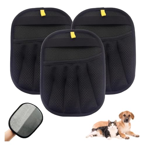 Gants de toilettage pour animaux réutilisables double face lot de 2 brosses - 2
