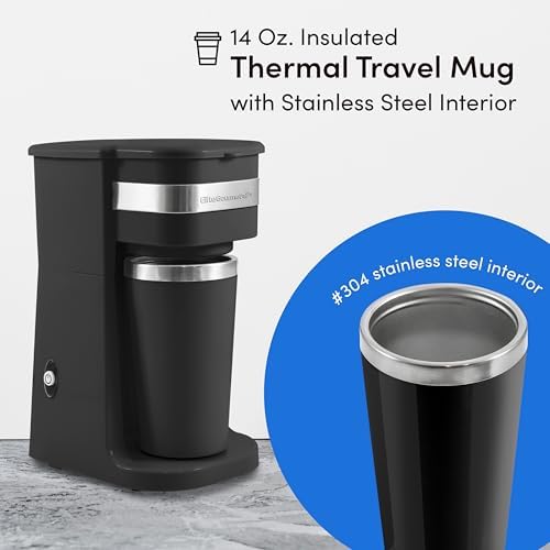 Elite Gourmet EHC111A Personal Single-Serve Compact Coffee Maker, Black - 1
