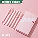 Kaco 6 Pieces Gel Pens Cute Stationery, Journaling Note Taking Pens, 0.5mm Fine Point, BUCUO (6 Pcs Pink - All Black Ink)