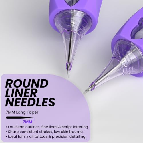 Image of Wormhole Tattoo Needles Rocket 20PCS Tattoo Cartridge Needles 1RL Needle Cartridge Round Liner Disposable Finger Ledge Cartridges Compatible with Tattoo Gun Tattoo Machine Tattoo Supplies 0801RL