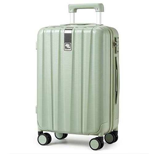 Image of Hanke 29 Inch Luggage Suitcases With Spinner Wheels Lightweight PC hardside Rolling Suitcase With Travel Lock, Checked-Large 29-Inch(Bamboo Green)