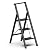 Soladder 3 Step Ladder, Slim Folding Steps Stool with Handrail, Lightweight Aluminum Alloy Foldable Black Ladder with Anti-Slip Wide Pedal, for Home, Kitchen, Office, Garage Use (330 lbs Capacity)