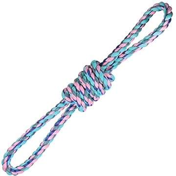 JAMBO PET | Brinquedo Para Pet | Mordedor Corda 8 Torcido | Cor Pastel Azul | Ideal Para Brincar | Em Poliéster | Para Cães