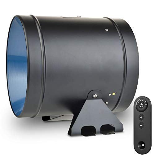 TerraBloom ECMF-150-R, Quiet 6" Inline Duct Fan with Wireless Remote Speed Controller, Air