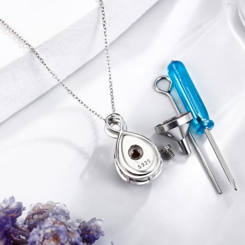 YFN Tree of Life Urn Necklace for Ashes Sterling Silver Moonstone Tree of Life Cremation Jewelry Infinity Cremation Necklace for Women4