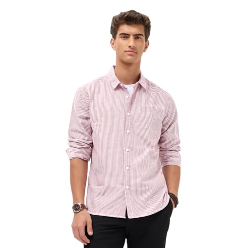 Image of Urbano Fashion Men's Cotton Full Sleeve Regular Fit Casual Striped Shirt