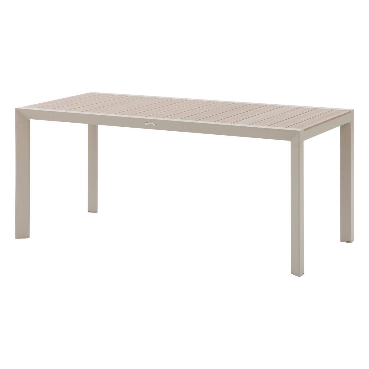 Hespéride - Table de Jardin évasion Effet Bois Lin et Argile 6 Places Lates en Aluminium