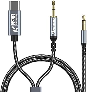 KOOPAO USB C to 3.5mm Audio Aux Jack Cable, 2-in-1 Type C Adapter to 3.5mm Headphone Car Stereo Cord with Male to Male AUX Cord for iPad Pro 2018 Google Pixel 2 3 XL Moto Z and Galaxy Huawei 1.2m