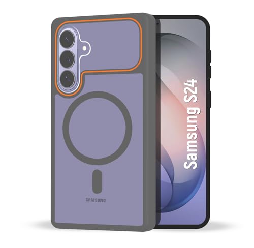 Image of AIBEX Protective Magnetic Case for Samsung Galaxy S24 / S25 5G| Slim Protective Back Cover with Camera Lens Protection, Strong Magnetic Support & Anti-Slip Grip| Military Grade Drop Protection - Grey