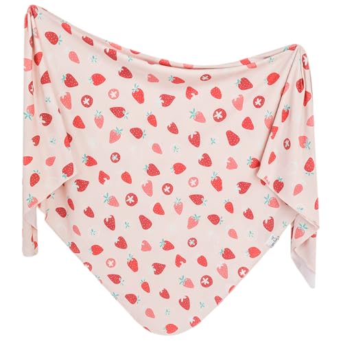 Image of Copper Pearl Baby Swaddle Blanket - Wearable Premium Knit Baby Blanket, Large Soft Stretchy Receiving Blankets for Baby Boy and Girl, Swaddles for Newborn, Infant, and Toddler (Strawberry)