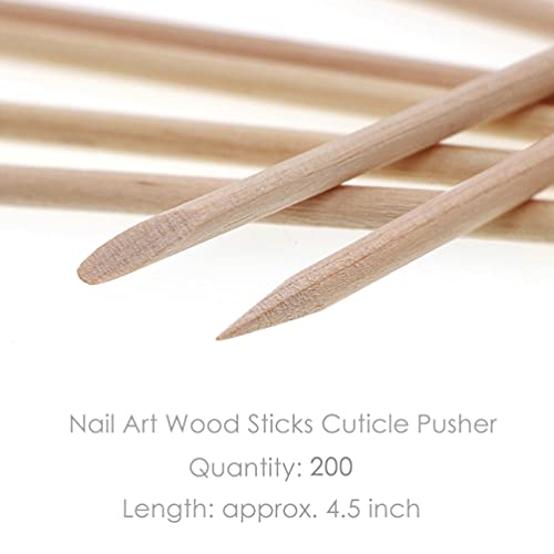 200 Stücke Orange Holz Sticks Nagel Häutchen Stick für Drücker Remover Maniküre Kunst Pediküre Nagelhautpflege