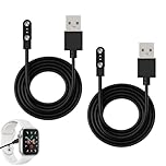 Cloudlink 2PCS 2 Pin 4mm Magnetic Smart Watch Charger Universal Smart Watch Charger Compatible with Tic watch GTX、CXB01、Xiaomi Haylou Solar LS05/RT LS05S More, Portable Quick Charge Cable