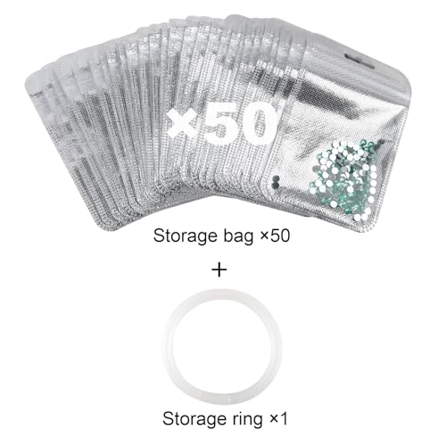 Image of 50PCS Diamond Painting Beads Storage Bags - Reusable Ziplock Pouches for DIY Diamond Art, Gem & Bead Organizer, Craft Supplies Storage Accessories