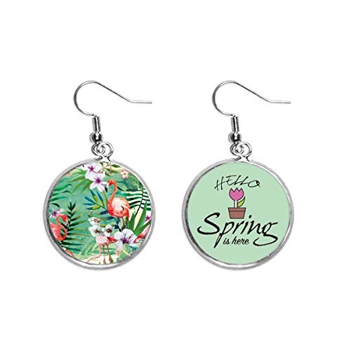 Pendientes de flamenco animal plantas tropicales joyas colgantes de temporada
