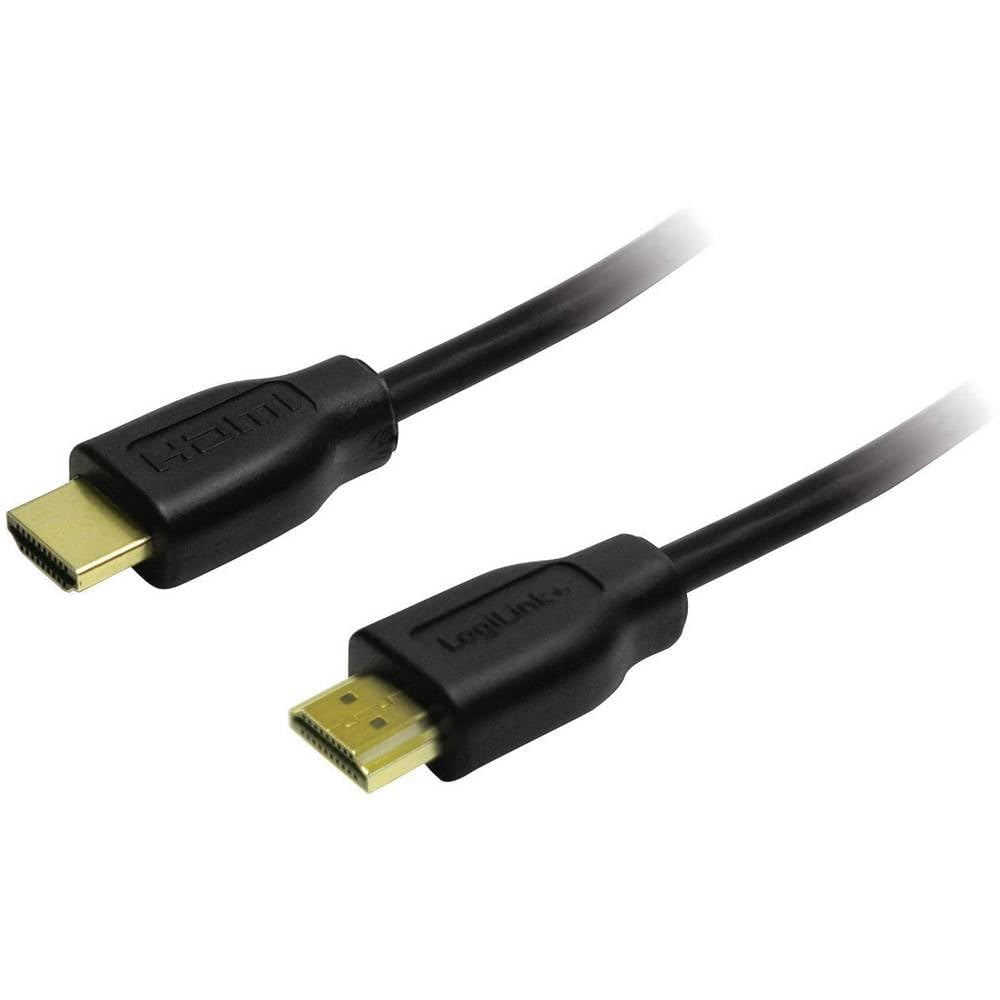 LogiLink CH0054- Cable HDMI High Speed con Ethernet (V1.4, 2X 19-Pin Macho, Conector de Oro, Negro, 15 m) Negro