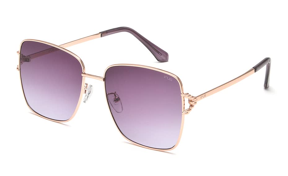 irus sunglasses| 100% UV protected | Gradient | Full Rim | Square | Women | Large | Shiny Light Gold Alloy Metal Frame | Violet Gradient Polycarbonate Lens-picture-13