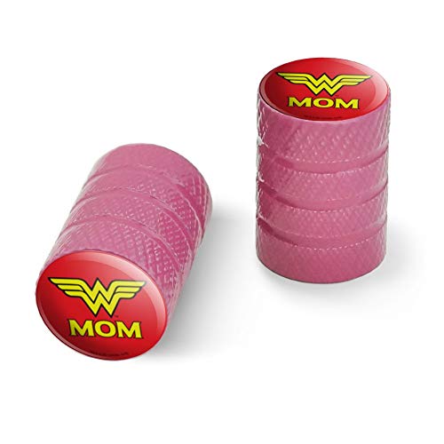 Wonder Woman Wonder Mom Logo Motorcycle Bicycle Bike Tire Rim Wheel Aluminum Valve Stem Caps