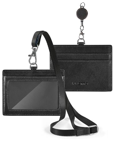 Amazon | IDカードホルダー 栃木レザー 本革 リール付き 名札 両面収納
