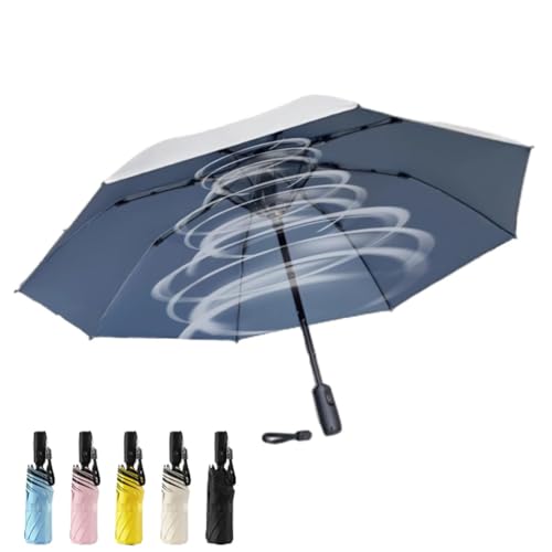 ZGHQHCDRH【2025新登場】涼感UP 日傘 扇風機付き 折り畳み 晴雨兼用 ファン搭載 小型 風に強い おしゃれ UVカット 100%遮光 紫外線対策 軽量 USB充電式 速乾 超撥水 耐風構造 8本骨 手動開閉 日焼け対応 熱中症 暑さ対策 メン
