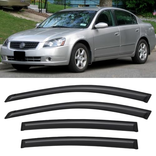 Image of Window Visors Rain Guards for 2002 2003 2004 2005 2006 Nissan Altima, Out-Channel Window Vent Wind Deflectors Visors Shades for 02 03 04 05 06 Nissan Altima