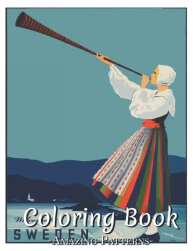 Coloring Book For Seniors: Large Print Coloring Book For Beginners And Elderly, Illustrations, Simple Designs For Adult Relaxation ( Alphorn-player Coloring Books )