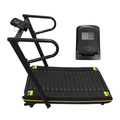 Image of Eco-Curve Manual Treadmill - Self-Propelled Non-Electric Motorized Running Machine with Magnetic Resistance & Foldable Design for Home /Rehab Training