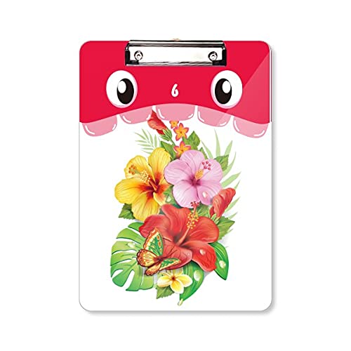 Dossier à tête plate bloc-notes d'apprentissage A4 fleurs papillon pour écriture rigide