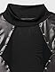Boowhol Damen Kleider Nieten Sexy Damen Lackleder Bühnenkleidung，Die Brust Hohl Kleid Rock Splice ，Sexy Dessous Minikleid Anzug Enge Kleidung (L)