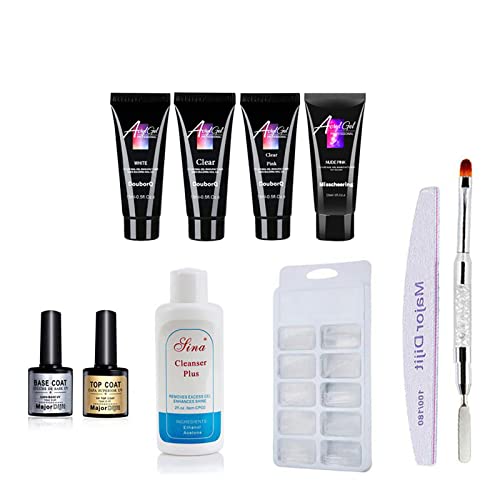 Qudai 12PCS Gel Nail Kit Dual-Ended Gel Brush & Picker Nail Tips Clip 4 cores Gel de unhas com lima