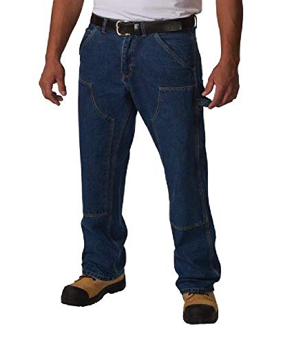 Big and Tall Heavy Duty Premium Double Knee Logger Work Jeans to Size 60 Waist and 36 Length