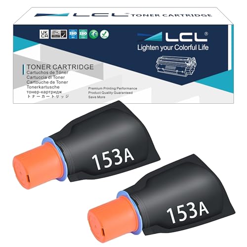 LCL 153A Negro Cartucho de Tóner Reemplazo para HP 153A W1530A Compatible para HP Laser Tank 1504 1504w 2504 2504dw 2506dw MFP 1604 1604w 2604 2604dw 2604sdw 2606 2606dw (2 Pack)