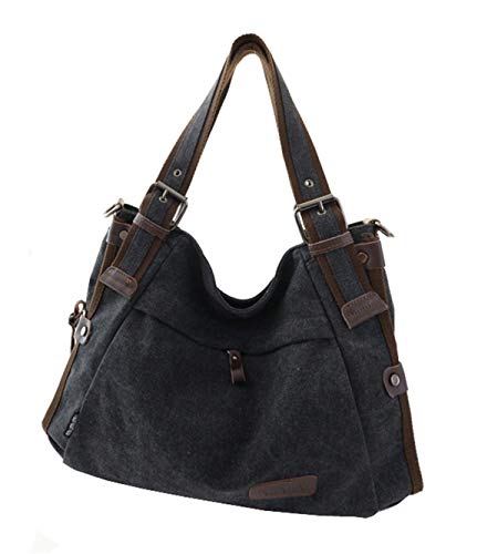 Grand sac à main de qualité en toile robuste et détails vintage pour femme