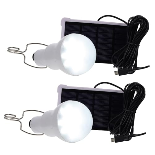 Lampe de camping solaire LED portable (lot de 2) rechargeable pour tente