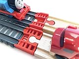 TrainLab.com Adapters, Compatible with Thomas & Friends TrackMaster Gray 2014 and Wooden Railway Tracks, Perfect wooden train track accessories (2pc) (RED)