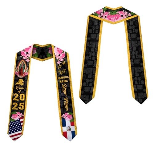MonkeyVan Personalized Dominican Stoles for Graduation 2025, Custom Graduation Dominican Stole, Dominican Flag Graduation Sash Dominican3