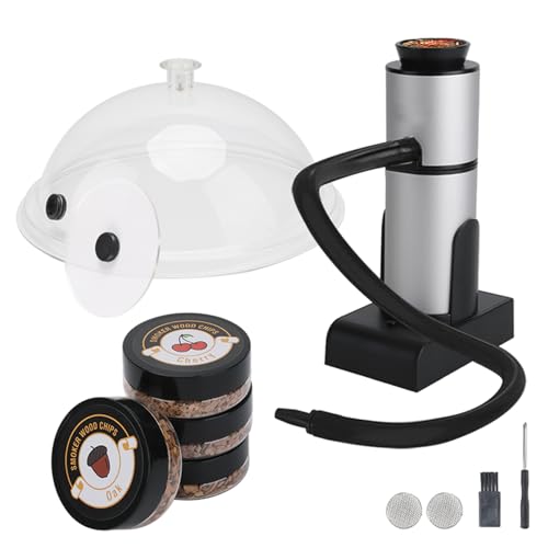 Smoking Gun Food, Smoker Portable Wood Smoke Infuser with Wood Chips, Food Kitchen Smoker kit for Salad Meat Salmon Cocktails Cheese BBQ
