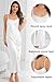 ALCEA ROSEA Women's Long Satin Slip Dress Nightgowns Adjustable Strap Maxi Dress Silky Gown V Neck Under Dress 3997 White
