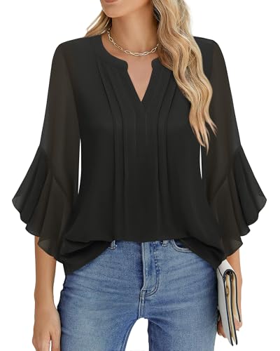 Timeson Blouses for Women Business Casual: Balck Office Attire - Womens Work...