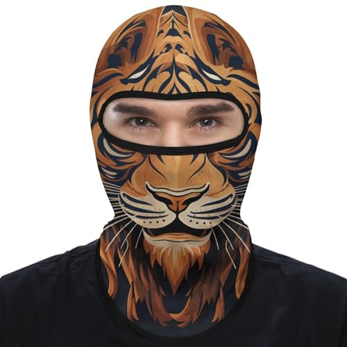 Breathable Balaclava, New Year Tiger Logo Design Face Cover, Ski Mask for Outdoor Sports & All-Season Use