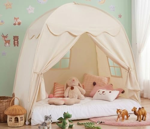 Akiky Bed Tent Twin Size,Large Teepee Tent for Kids...