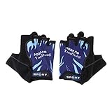 Toygogo Guantes de bicicleta de los hombres de las señoras medio dedo transpirable antideslizante para deportes ciclismo - azul patrón C, M